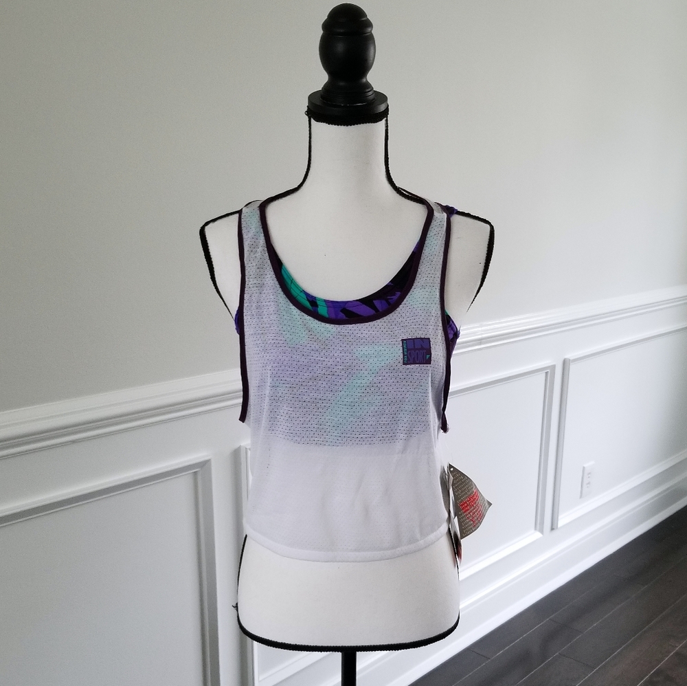 NWT Vintage 90' Sports Bra & Attached Mesh Shirt